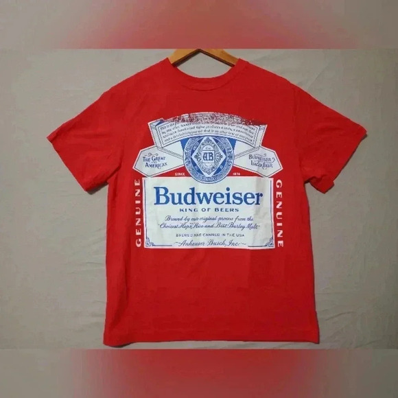 Budweiser King of Beers Old Timer T Shirt Sz M Red Licensed Sharp Graphics Logo - Picture 1 of 6